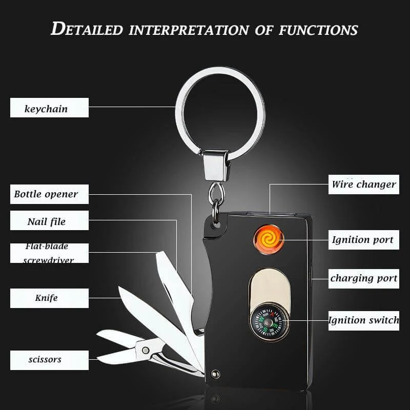 Flammeløs vindbestandig multifunktion lighter