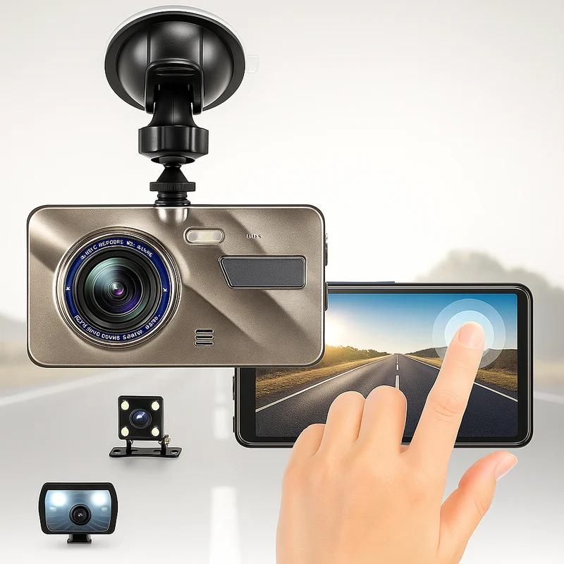 Dobbeltlinse Dashcam med Natvision - 1080p HD Sikkerhed