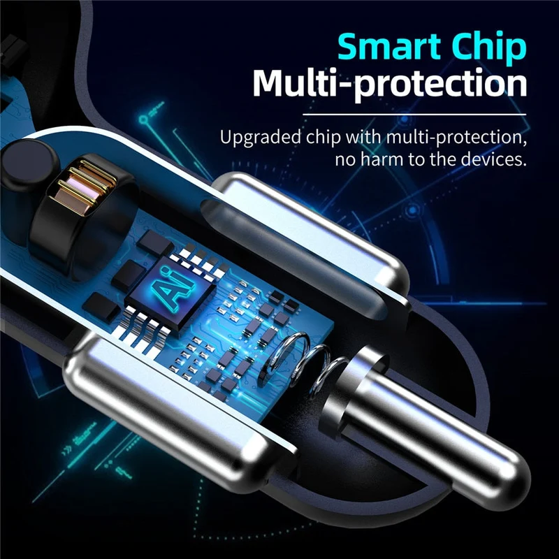 4-Port USB Bil Hurtig Opladning