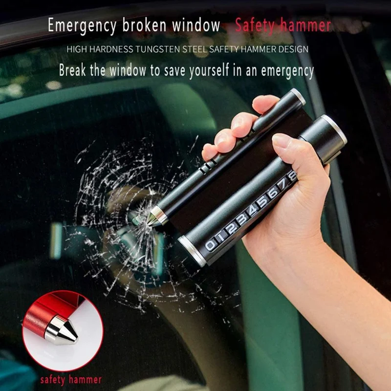 4in1 Sikkerhedshammer Bil Aromaterapi Telefonholder