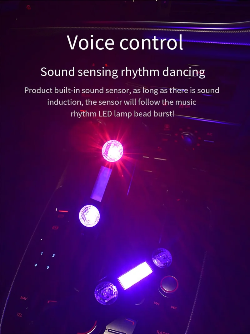 Multi-Color USB Bil Atmosfære RC Lys