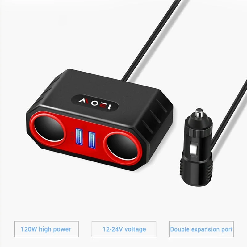 Dobbelt USB-port bil strømadapter