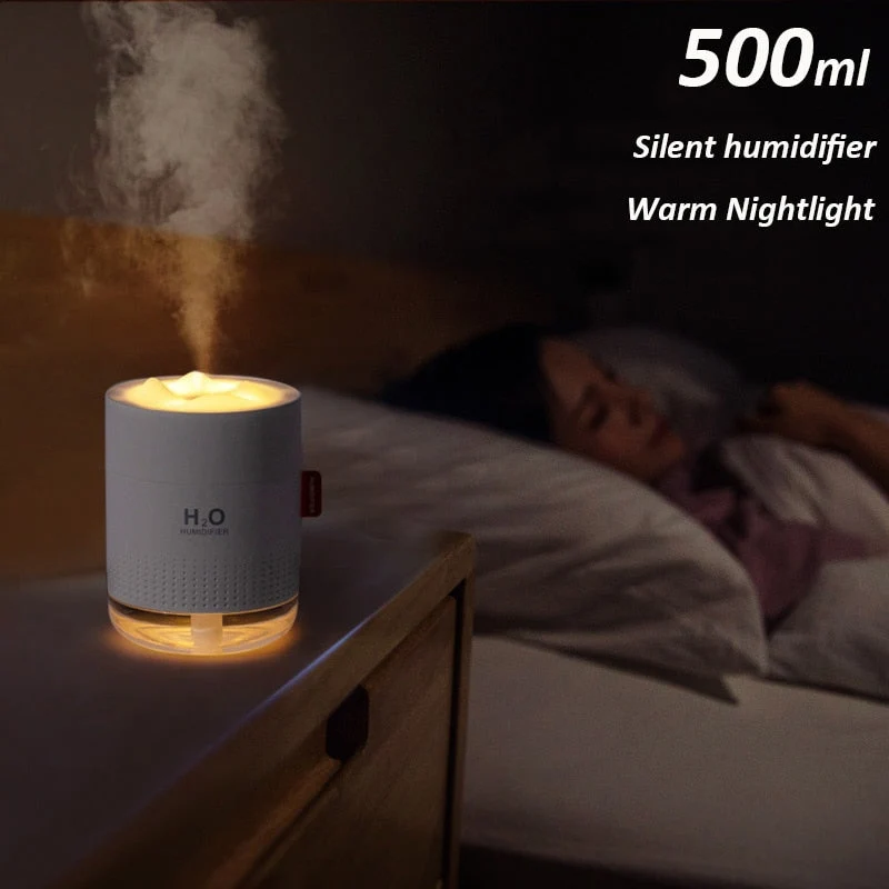 Bærbar natlampe ultrasonisk luftfugter