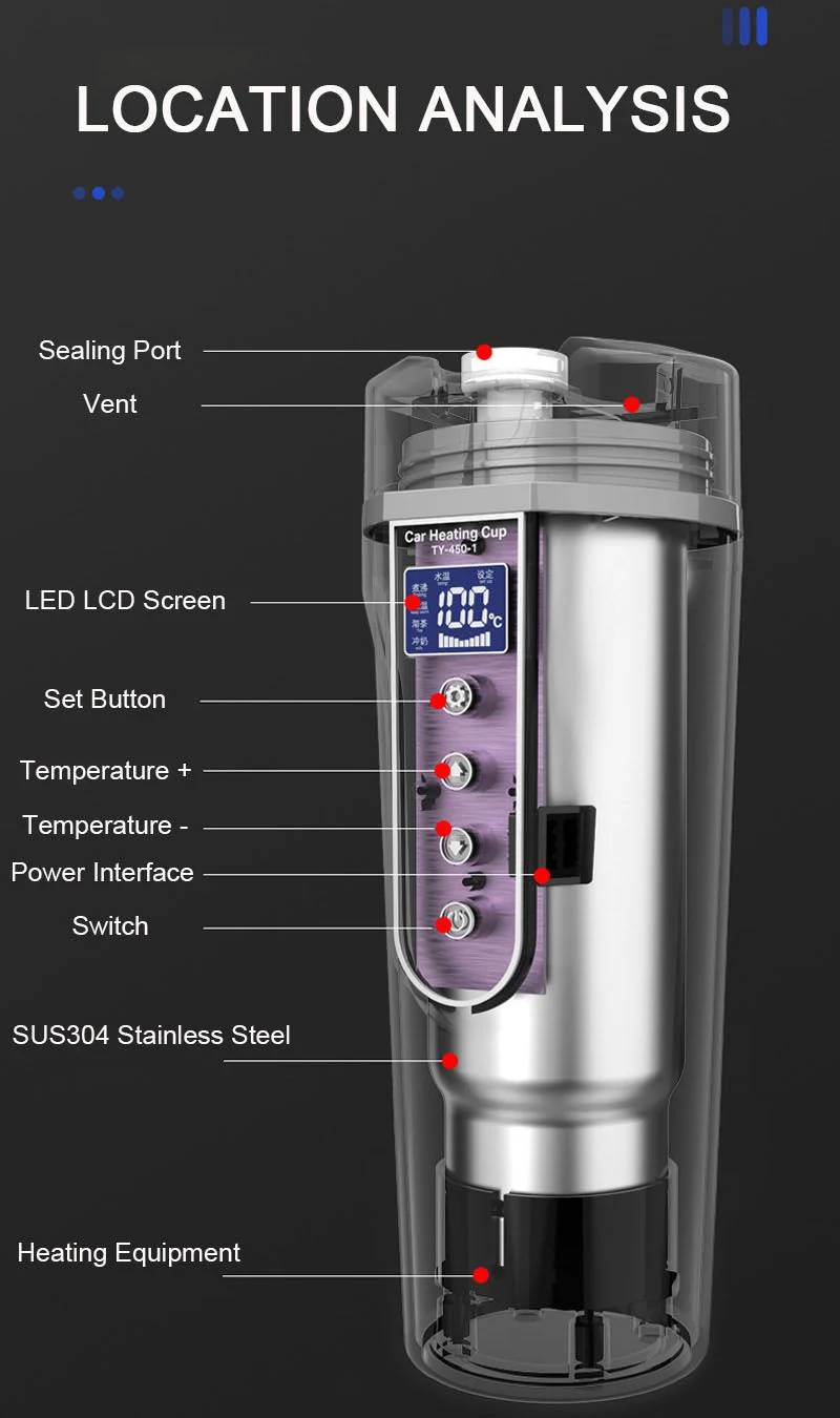 Smart Heating Digital Bil Termos