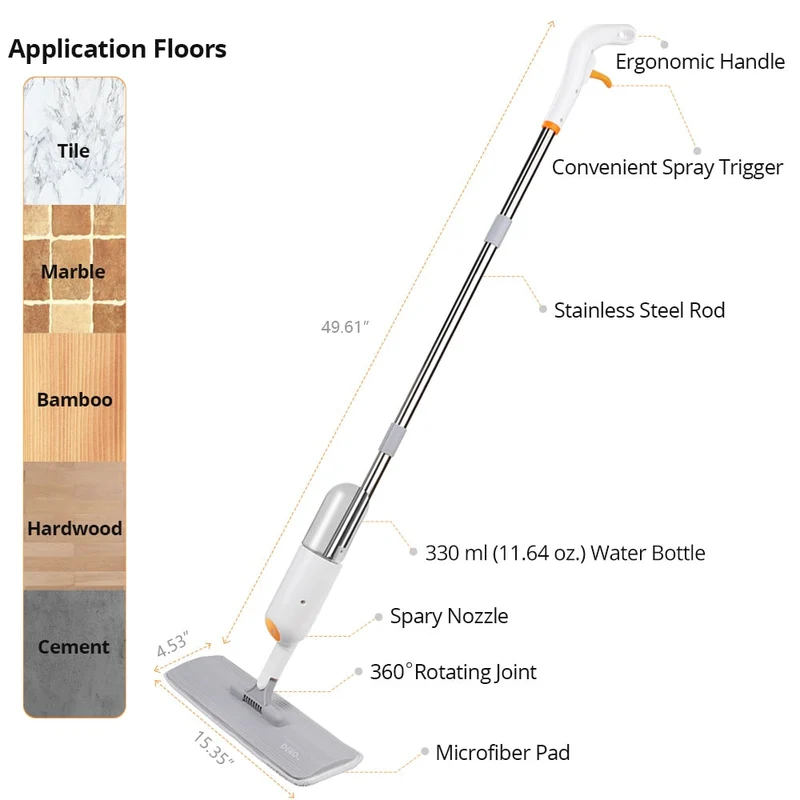 3i1 Håndfejemop Vand Spray Mop