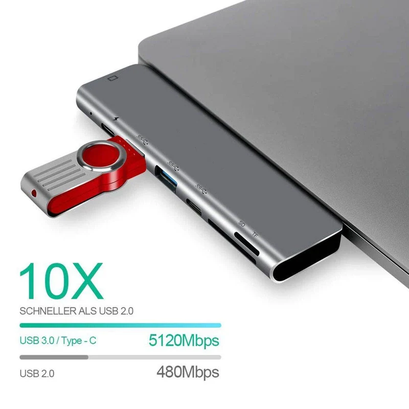 7in1 USB C Hub Adapter til Macbook