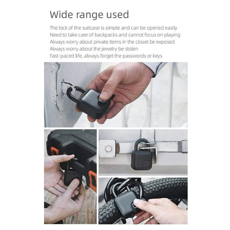 Fingeraftryk Auto USB Genopladeligt Lås