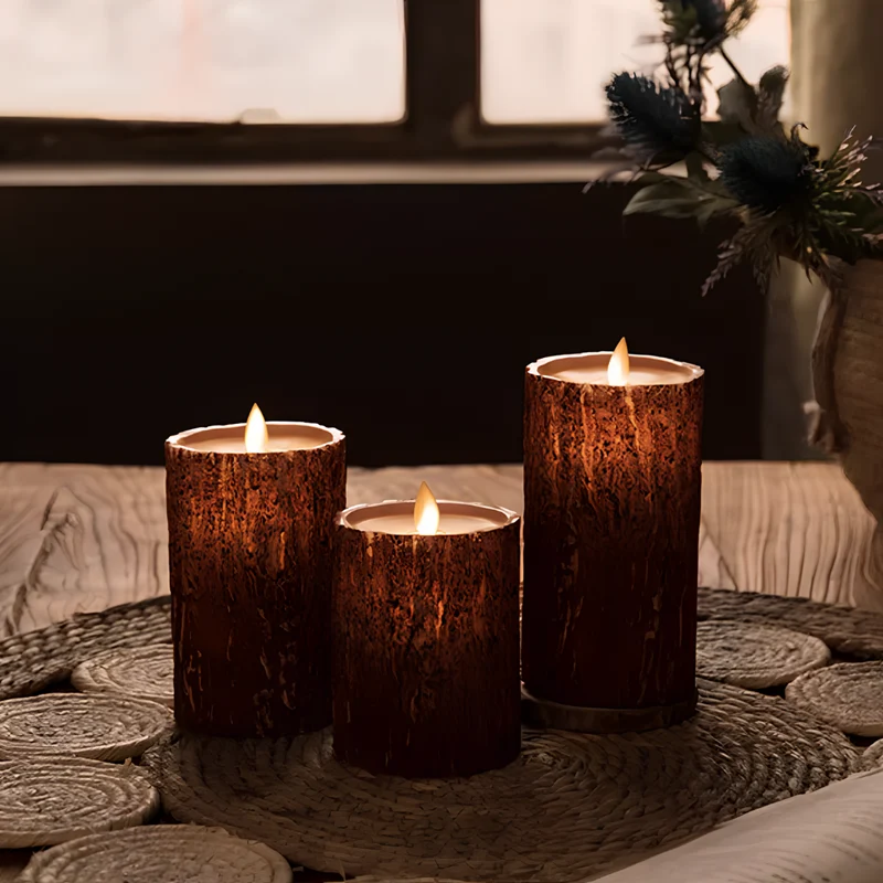 Flammesløse LED Bloklys med Naturtro Flammeeffekt
