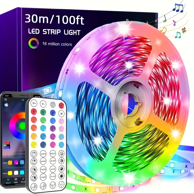 Fleksible LED Lysstrips med Musik Synkronisering og Farveskift