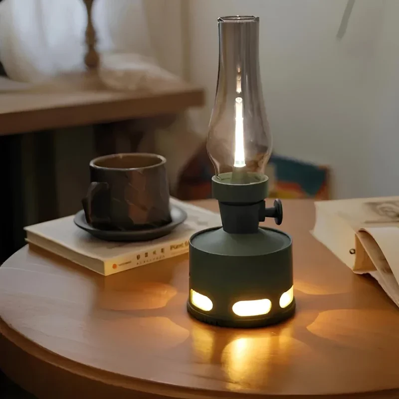 Retro LED Bordlampe med Lang Batterilevetid og Unik Funktion