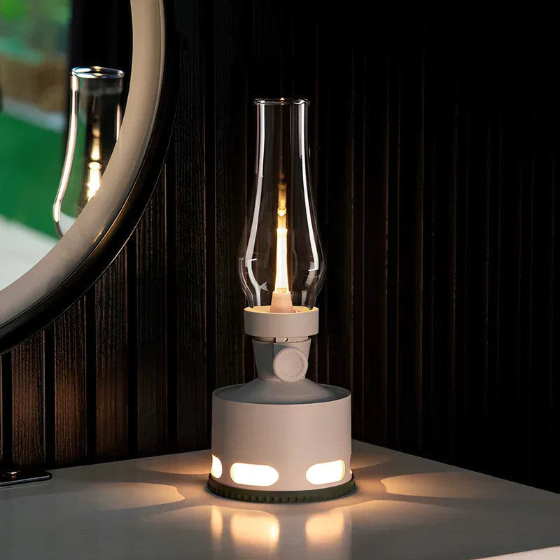 Retro LED Bordlampe med Lang Batterilevetid og Unik Funktion