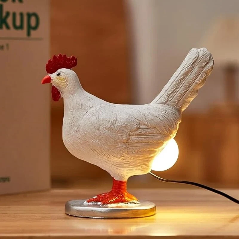 Sjov Kylling Bordlampe med LED - Unik Dekoration