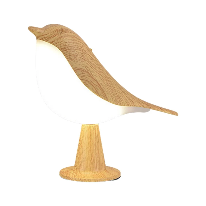 Fuglelampe i Trælook med Varmt LED-lys til Hyggelige Rum