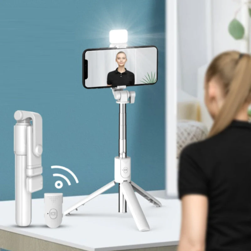 Trådløs Selfiestang med Stativ og Bluetooth-Fjernbetjening