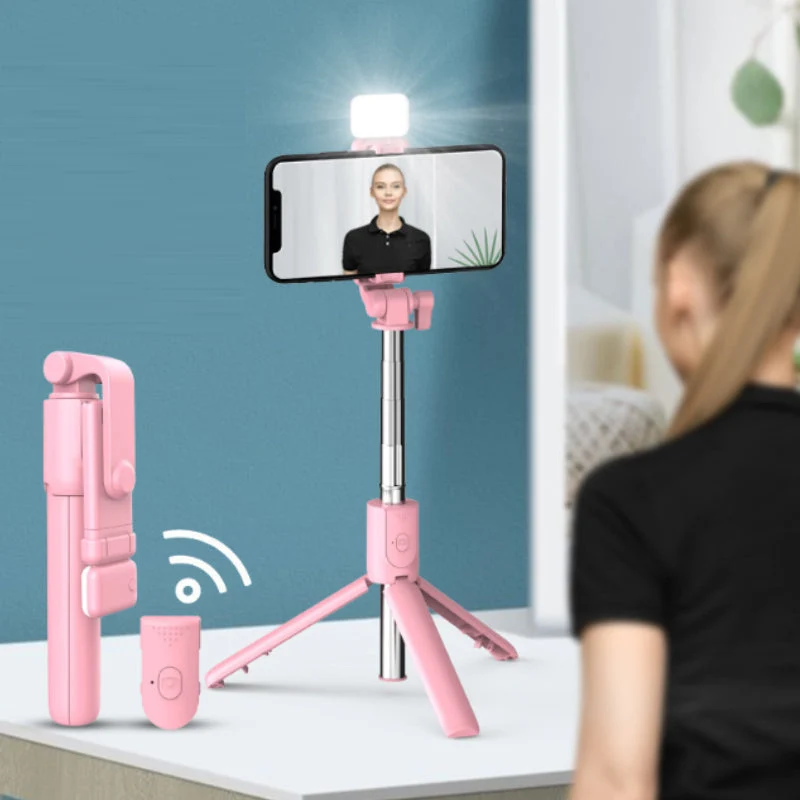 Trådløs Selfiestang med Stativ og Bluetooth-Fjernbetjening