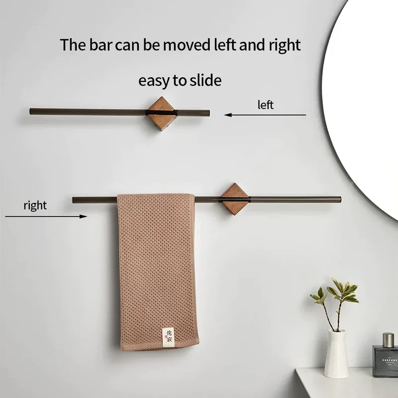 Elegant håndklædeholder i træ til stilfuldt badeværelse