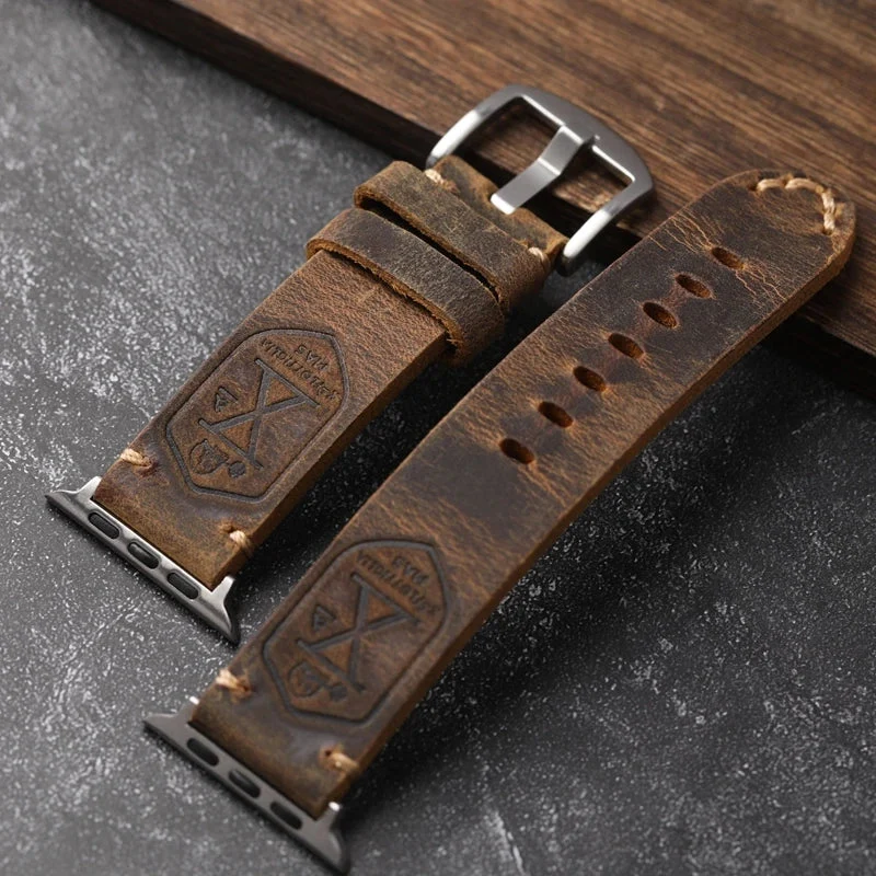 Eksklusivt Håndlavet Læderarmbånd til Apple Watch