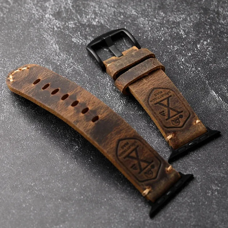 Eksklusivt Håndlavet Læderarmbånd til Apple Watch