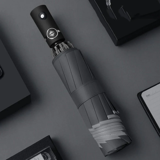 Automatisk omvendt LED-lys foldbar paraply