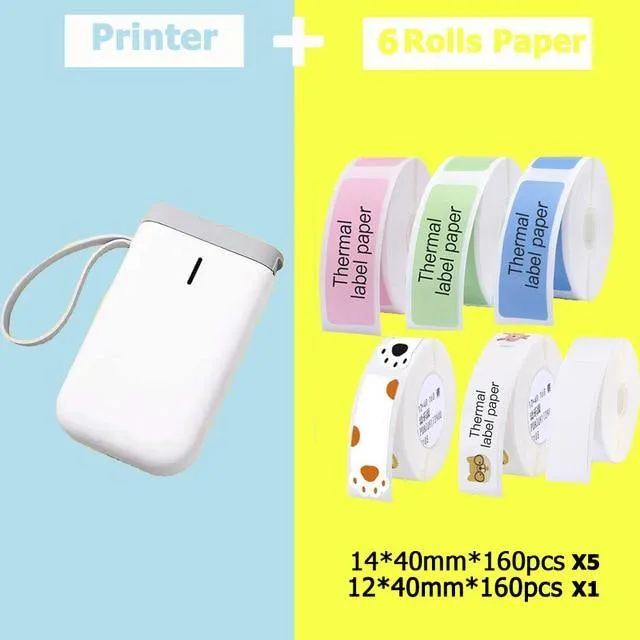 Bærbar Mini Trådløs Etiket Lommeprinter