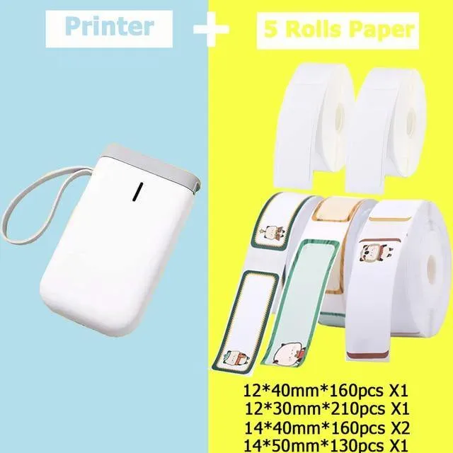 Bærbar Mini Trådløs Etiket Lommeprinter