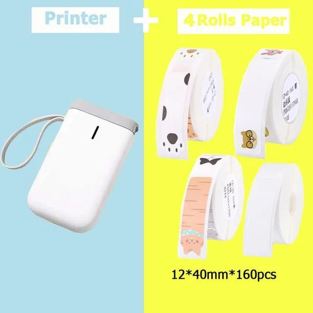 Bærbar Mini Trådløs Etiket Lommeprinter