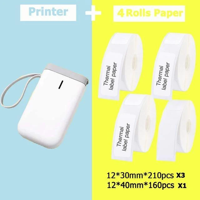 Bærbar Mini Trådløs Etiket Lommeprinter