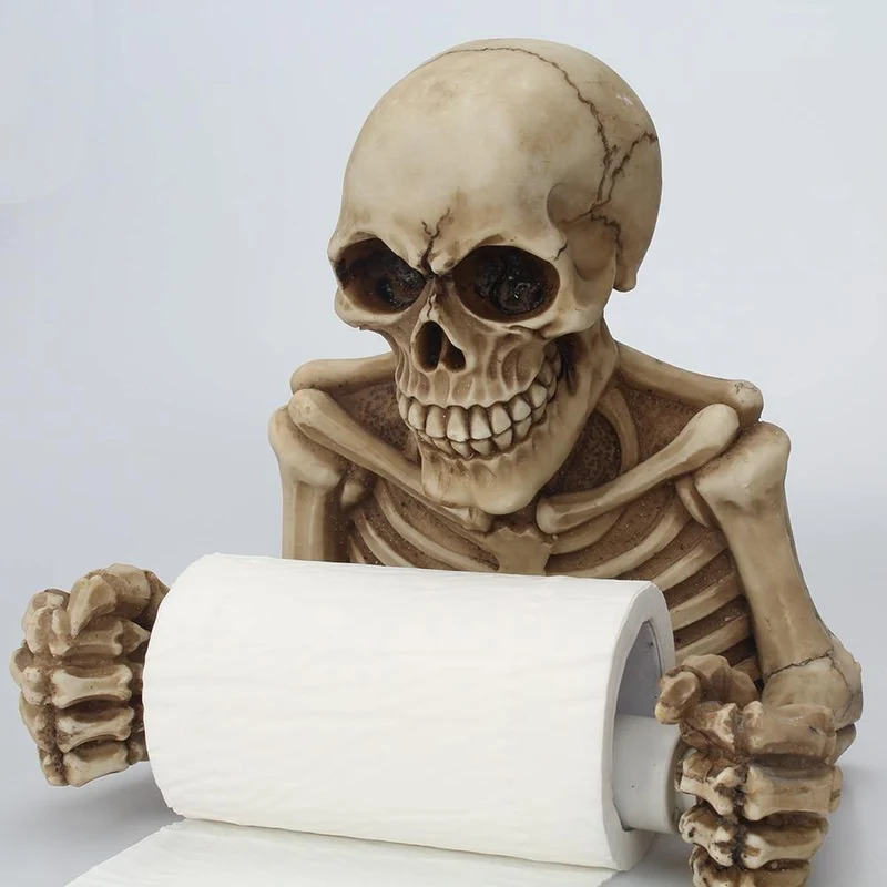 Gothic Skull Toilet Paper Holder Rack