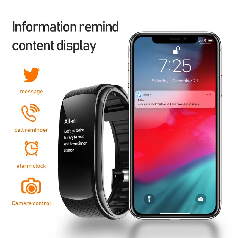 Smartwatch Fitness Aktivitets Tracker Armbånd