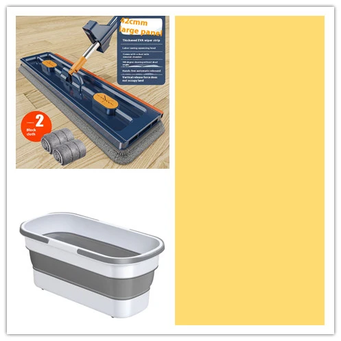 Ny Stil Stor Flat Mop – 360° Roterande, Stark Vattenabsorption – Passar Alla Golvtyper
