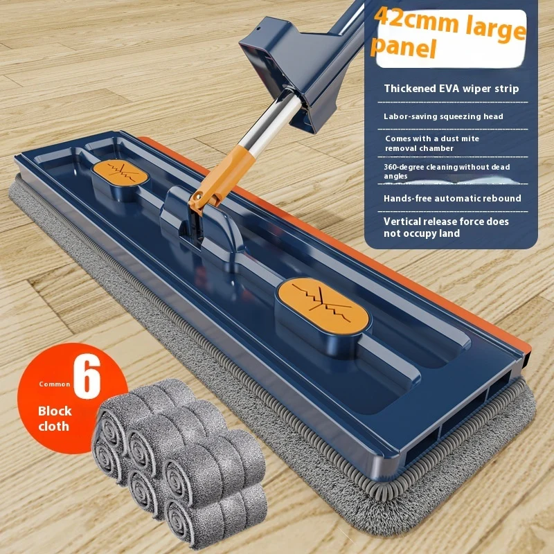 Ny Stil Stor Flat Mop – 360° Roterande, Stark Vattenabsorption – Passar Alla Golvtyper