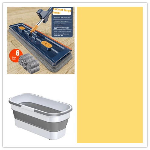 Ny Stil Stor Flat Mop – 360° Roterande, Stark Vattenabsorption – Passar Alla Golvtyper