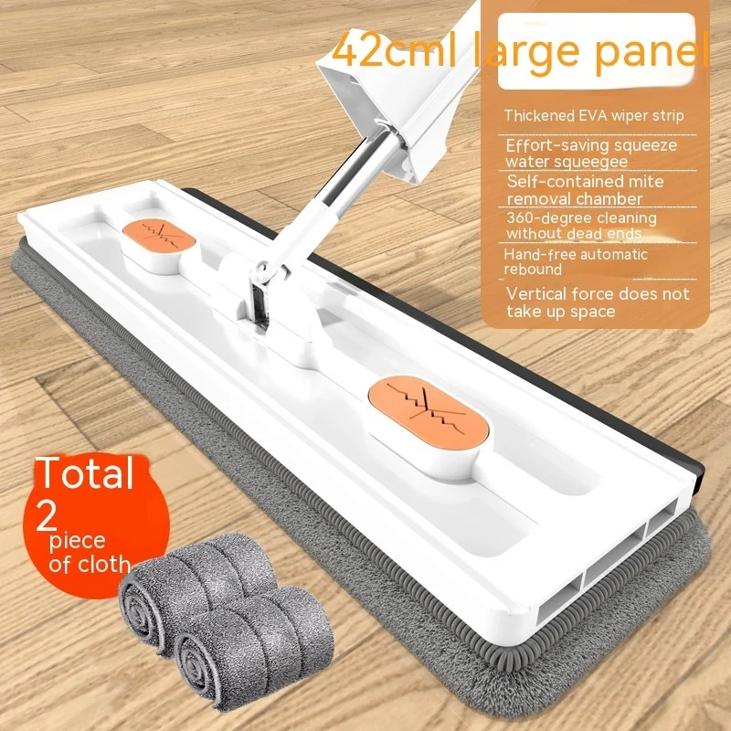 Ny Stil Stor Flat Mop – 360° Roterande, Stark Vattenabsorption – Passar Alla Golvtyper