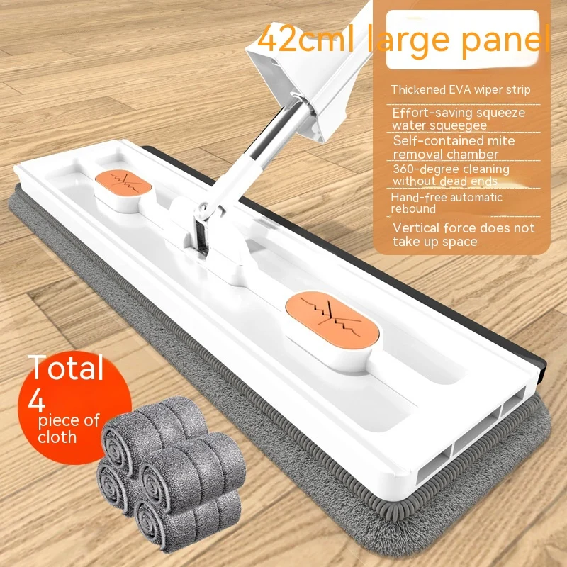 Ny Stil Stor Flat Mop – 360° Roterande, Stark Vattenabsorption – Passar Alla Golvtyper