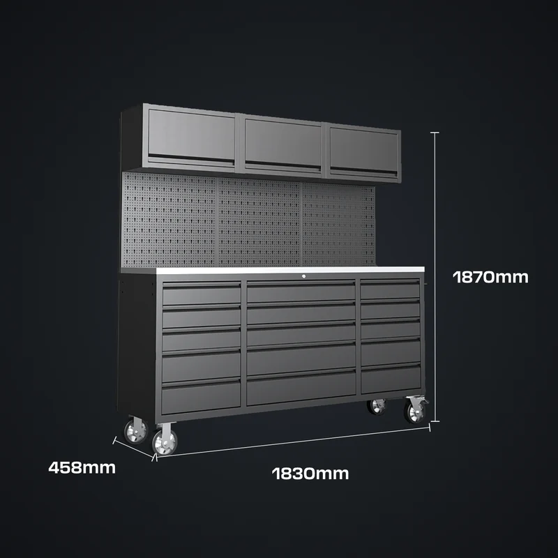 IVON Black Series Flyttbar Garageinredning 183x50 cm
