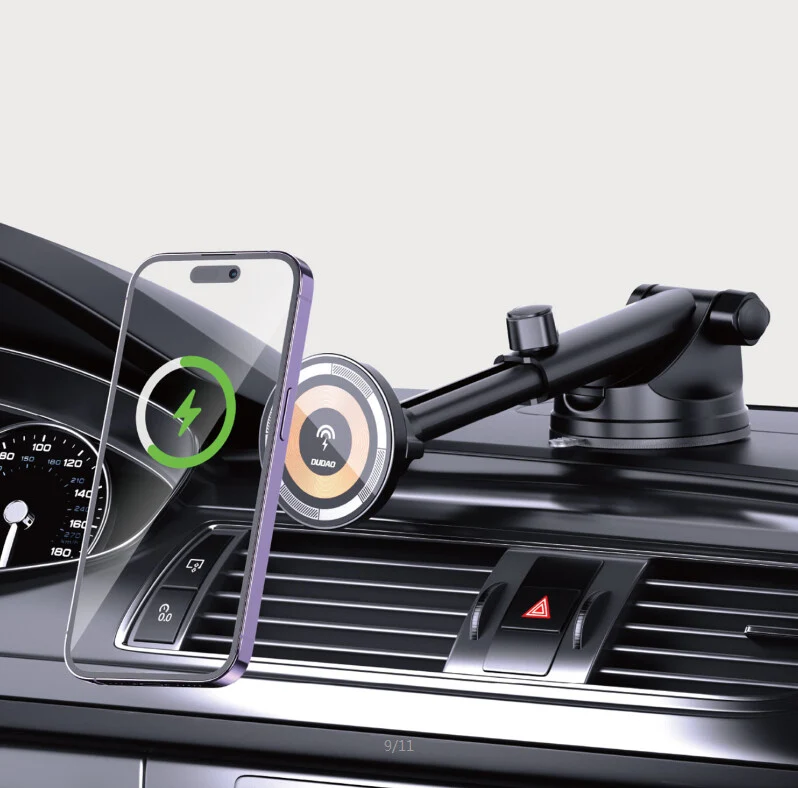 DUDAO F12MAX+ 15W Wireless Charger and Car holder Passiv hållare Mobiltelefon / smartphone Svart