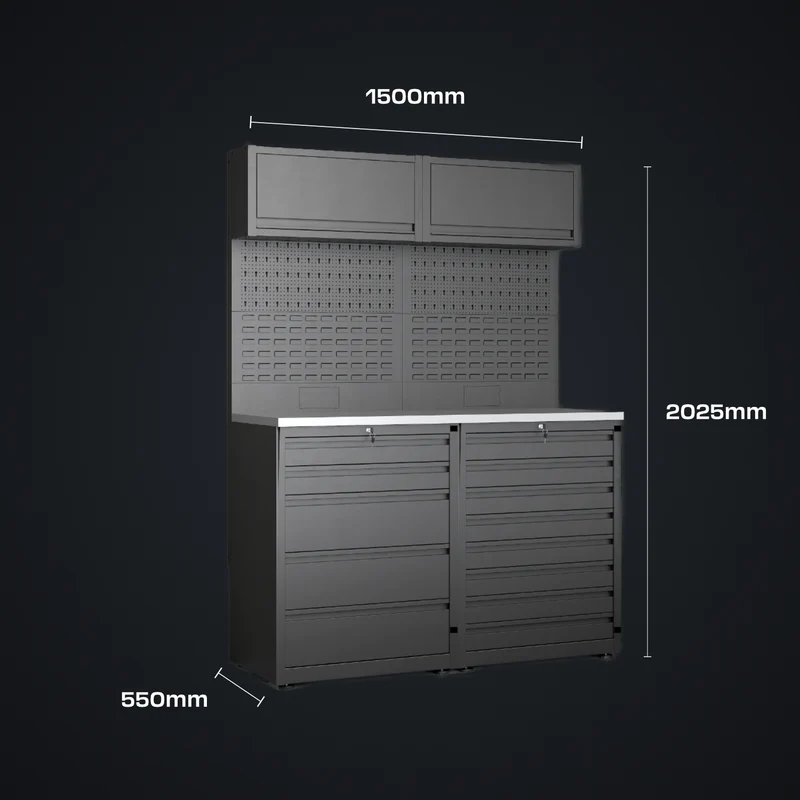 IVON Garageinredning Black Series Slim (150 cm)