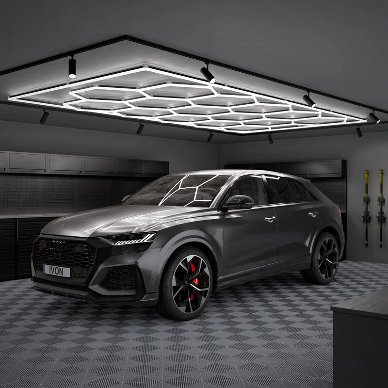 IVON Hexagon Garagebelysning LED-Armatur 241x478cm