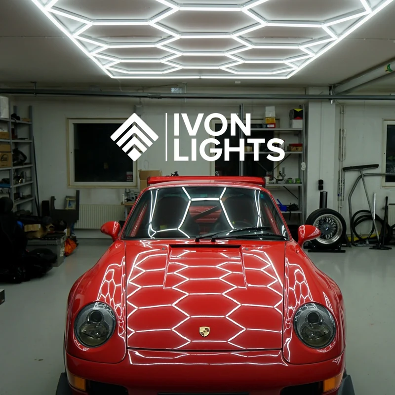 IVON BLACKOUT Hexagon Garagebelysning LED-Armatur 243x478cm