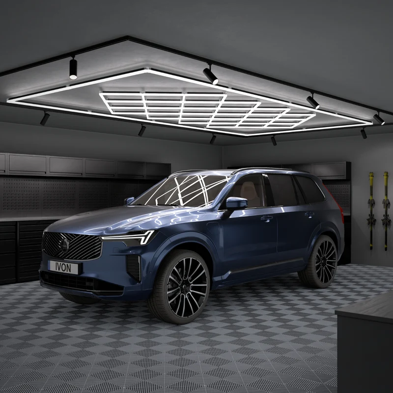 IVON BLACKOUT Cone LED Garagebelysning Svart 243x484cm