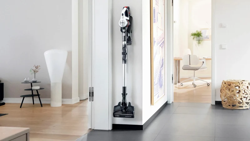 Bosch BCS711XXL upprättstående dammsugare och elektrisk sopborste Skaftdammsugare Batteri Torr Utan påse 0,3 l Vit 3 Ah