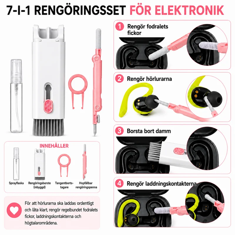 Rengöringsset för elektronik 7 i 1