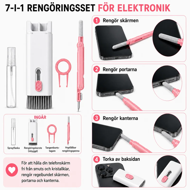 Rengöringsset för elektronik 7 i 1