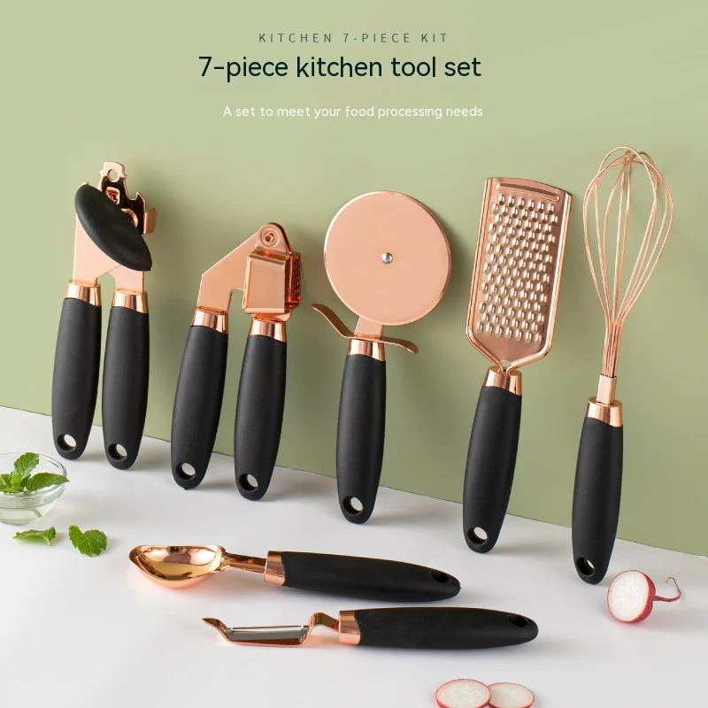 Rostfritt Köksredskapset 7-delar – Rose Gold – Flera Färger