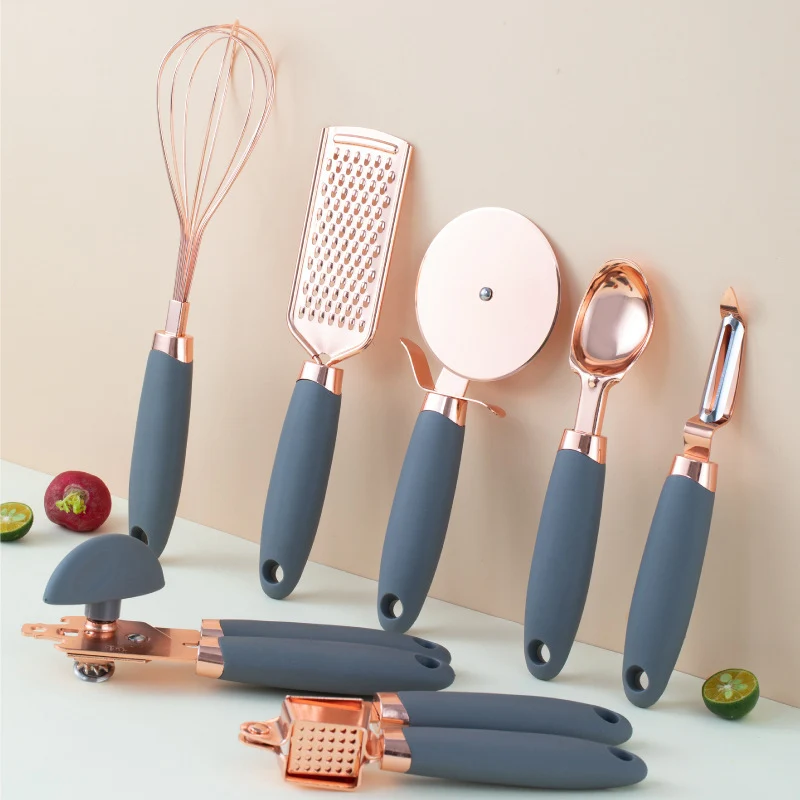 Rostfritt Köksredskapset 7-delar – Rose Gold – Flera Färger