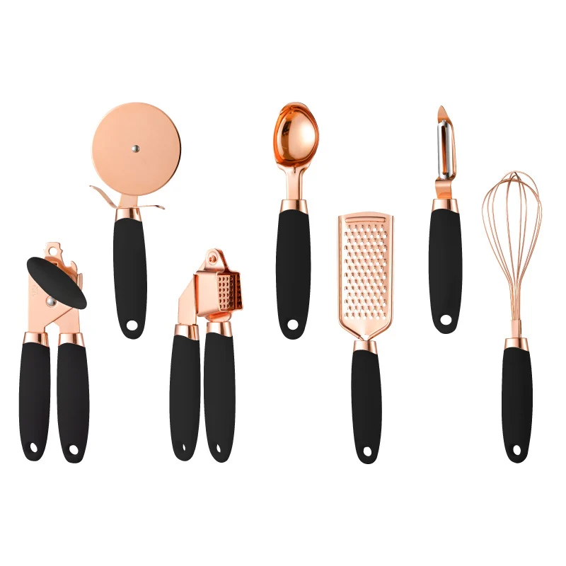 Rostfritt Köksredskapset 7-delar – Rose Gold – Flera Färger