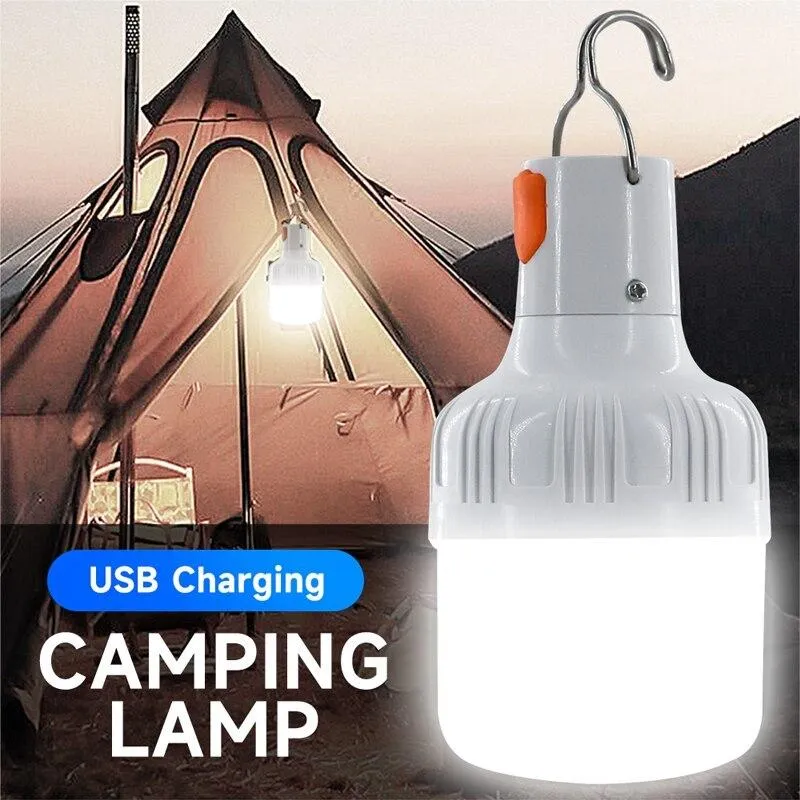 Kraftfuld LED Campinglampe med Genopladelig USB & Krog