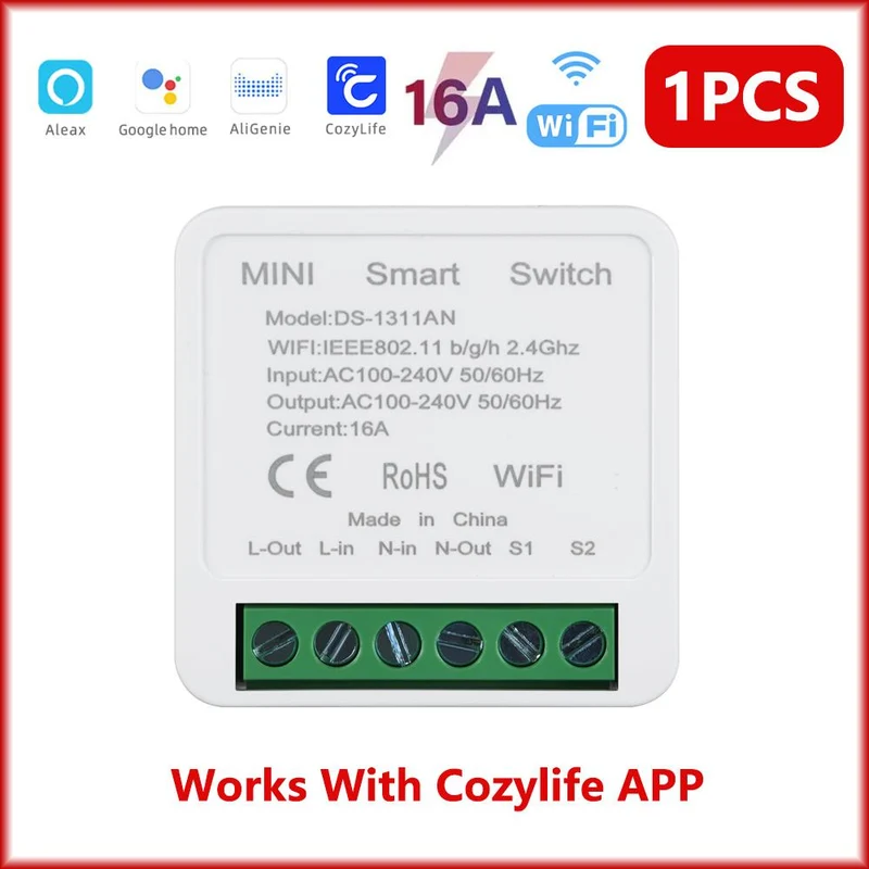 Smart WiFi Switch med Timer & App-styring til Hjemmet