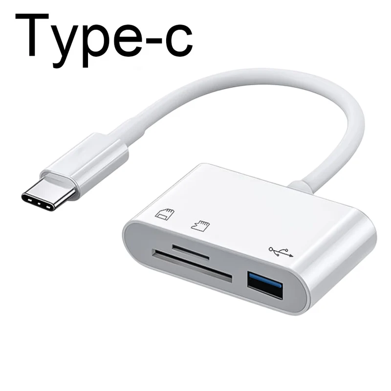 Hurtig 3-i-1 Kortlæser til USB-C med OTG Funktion