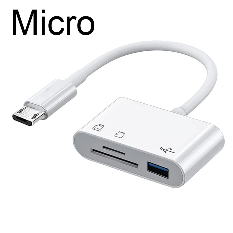 Hurtig 3-i-1 Kortlæser til USB-C med OTG Funktion